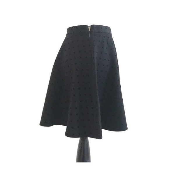 Madewell | Womens Size 2 Velvet Dot Black Skirt Polka Dots A-line Circular Swing - Picture 6 of 11